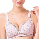 Zhhlinyuan Pregnant Women Maternity コットン Nursing Bra Push-up Gather Bra Breast Feeding Underwear