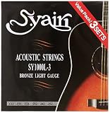 S.Yairi アコースティックギター弦 SY-1000L-3 3セットパック ライト (012-052) SY-1000L-3