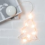 クリスマスツリーLEDライト、8pcs LED暖かいホワイトクリスマスツリーライトwith Sucker電池式Festiveランプウィンドウオーナメント