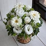 KOBE Flower smith ReiRi　送料無料 白ガーベラとトルコキキョウのフラワーアレンジメント