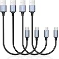 aceyoon USB Type C ケーブル 20cm 短い 4本セット タイプC ケーブル 0.2M 最大3A USB-A to USB-C 20センチ 高耐久ナイロン編み For iPhone 15 / 15 Pro/For Galaxy S2