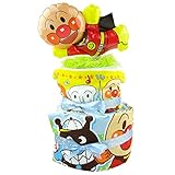 おむつケーキ アンパンマン 2段 出産祝い ベビーギフト フェイスタオル ハンドタオル ぬいぐるみ バルーン anpanman7