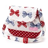 ミニショルダー 赤ちゃん お出かけ バッグ 日本製 ポルカドットとストライプのフレンチリボン(アイボリー) B1703100