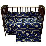 College West Virginia Mountaineers Navy Blue Crib Set by College Covers