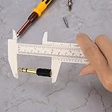 Hanbaili プラスチックルーラー、150MMプラスチックキャリパースライディングバーニア正確な読み取り測定ツール