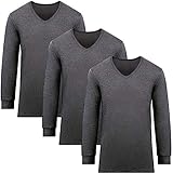 fun. [Amazon限定ブランド] WARMACTIVE メンズ Vネック 3枚セット C.GRAY L 帝人フロンティア企画