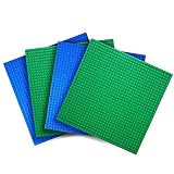 Variety pack LEGO?-Compatible Baseplates -- (Set of 4 - 10" X 10") -- Green and Blue -- By Creative 