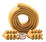 Winthome コーナーガード クッション 赤ちゃん ケガ防止 クッション 全長2ｍ＊２本+8個コーナーガード 両面テープ付き L型 無毒材質 舐めても 齧っても安心！３色 (アーモンド)