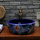 GYP 盆地セラミック盆地アート流域高温陶器の洗面所の厚いレトロ ( 色 : A )