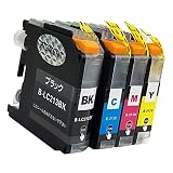 brother ブラザー LC213-4PK (PGBK【顔料】/C/M/Y)【4色セット】 最新 互換 インクカートリッジ 《ICチップ搭載・残量表示対応・1 213 LC213 インク 純正と併用可能 (対応機種: MFC - J4725N J4720N J5720CDW J5620CDW J5820DN / DCP - J4225N J4220N)【STAR JET製】