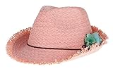 C-Princess 紳士帽 キッズ ダービーハット 中折れ帽子 ジャズ帽 花飾り uvカット 春夏 ベビー用 日よけ 女の子 男の子 赤ちゃん ピンク