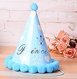 HuaQingPiJu-JP 誕生日パーティー用品クラウンスターハートパターンコーン帽子リトルソフトボールCap_Blue