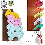 10 Pcs Baby Kids Safety Door Stopper Cute Finger Pinch Guard Protector Cartoon with 4 pcs Table Desk