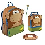 Stephen Joseph Boys Sidekick Monkey Backpack, Lunch Box, Pencil Pouch and Pencil [並行輸入品]