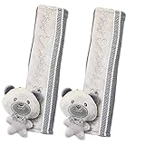 チャイルドシート小物 車用品 カー用品 子供用 シートベルトクッションまくら ジュニアシート 車 枕 カークッション うたた寝クッション 1対（グレー）