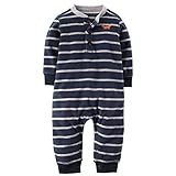 カーターズ ロンパース carter's 2015年秋冬 男の子用紺xグレーボーダーキツネさん刺繍入りフリース地お出かけ用ジャンプスーツ (18month... [並行輸入品]