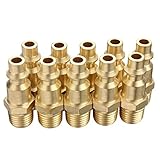 10Pcs Brass Quick Coupler 1/4 Inch Npt Male Milton Type Quick