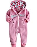 [Vaenait Baby]100%綿ベビー服ロンパースつなぎ肌着カバーオールフード付きCute girl Pink 12-18