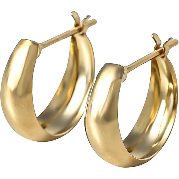 10K ゴールドフープピアス 金 10K（片耳）K10純金Gold10金ツブツブ煌めく中折れフープピアス