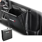 KINKA ニスモ向け 車用ゴミ箱 NISMO用ゴミ箱 マグネット 車用収納ケース 後部座席 フック付き ゴミ入れ 5kg 車 カー用品 収納 車用 ゴミ箱 小物入れ 便利グッズ PUレザー 大容量 マグネット 防水 多機能(ブラック)