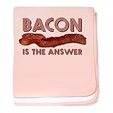 CafePress – Bacon Is The Answer Baby Blanket – スーパーソフトベビー毛布、新生児おくるみ 標準 ピンク 747218036-0-173-0