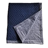 Minkyのある居心地の良いWozyデニムベビー毛布、ネイビーブルー、32 "×37"