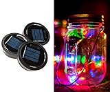 20-LED 2米メイソンジャーソーラーカラフルな屋外ソーラーストリング防水蓋のライトは、標準的な口のジャー（ジャーは含まれていません）に合っています