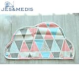 Jes&Medis 食事マット　ランチョンマット　食事の練習　食欲促進　テーブルマット　九ラウンドマット　コットン製　食事こぼしキャッチ 子供食事マット 三角形模様