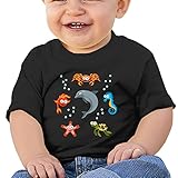 海の動物セット子供服 ベビーTシャツ 半袖 男の子 女の子 クルーネック カジュアル