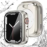 AMAPC for Apple Watch ケース 41mm 40mm 対応 と互換性があり 数秒で Ultra シリーズの外観に変換できます 360度全面防水 バンド 水泳・スポーツ専用 ガラスフィルム 一体型 apple watch 用 カバー 360フルボディ防水 アップルウォッチ ケース Series6/SE2/SE/5/4 40mm対応 starlight