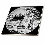 3drose Scenes from the Pastマジックランタン – ヴィンテージBible Story Jesus and the Fisherman Circa 1910 – タイル 8-I