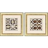 Paragon Winery VillaタイルIフレーム壁アート – 2のセット 2"D x 24"W x 24"H イエロー 1718