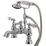 Kingston Brass CC1156T1 English Heritage Vintage Leg Tub Filler with Hand Shower, Polished Chrome [並