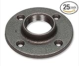 ブラック床フランジパイプ継手、1 / 2インチ、25パック