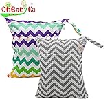 Ohbabykaウェットバック(防水バッグ) 可愛い 2点セット オムツ 着替え タオル 水着 お風呂用品 食事セット マルチ収納 温泉 スポーツジム ショッピングモール 大活躍 マナーポーチ トラベ