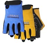 Midwest Gloves and Gear MX460P02-XL-AZ-6 Max Performance Fingerless Synthetic Work Glove, X-Large, 1
