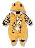 赤ちゃん 動物柄 可愛い ベビー服 もこもこ 暖かい 男の子 女の子 (８０センチ, 黄色)