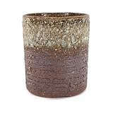 信楽焼 植木鉢 茶窯変切立 4号鉢 鉢幅12.5cm×高さ15cm 盆栽鉢 陶器鉢 盆栽妙