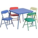 キッズカラフルな5ピース折りたたみテーブルと椅子セット