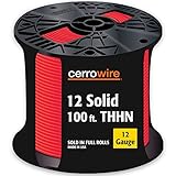 Cerrowire 112 – 1601br 50 - 12-gaugeソリッドTHHNブラックワイヤ 100-foot レッド 112-1673CR 1