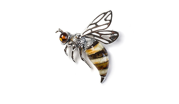 クラシックバルト海琥珀 アンバー シルバー スズメバチのブローチ ブローチ 通販 Amazon