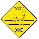 American Bulldog XING サインボード：アメリカンブルドッグ 横断 注意 英語 看板 Made in U.S.A [並行輸入品]