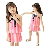 女の子水着 子供 水着 女の子ワンピース 子供 水着 女の子 水着 フリルワンピース キッズ ジュニア 練習用水着 水着 ベビー 女児 水着 温泉 旅行に最適 (140－155cm)