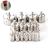 Powanfity_JP ホールソー ガラス タイル 穴あけ 切削 工具 ダイヤモンド コアビット 16本セット 6mm 8mm 10mm 12mm 14mm 16mm 18mm 20mm 22mm 