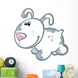 Wallmonkeys wm222137かわいい赤ちゃんホワイトCartoon Puppy Peel and Stick Wall Decals 48"W x 47"H - x Large ホワイト 
