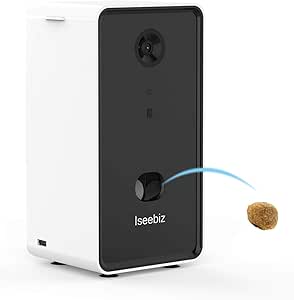 Iseebizドッグカメラ ペットカメラ 飛び出すおやつ 写真 動画 暗視 双方向会話 録音可 165度広角レンズ 中小大型犬 見守りカメラ スマホで遠隔操作 ペット留守番 自動給餌器 見れる話せる ペットと遊ぶ Ios Android ホワイト ブラック Isee Biz Amazon
