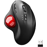 JUNNUP【NEWモデル トラックボール】Bluetooth&2.4GHz ダブルモード 瞬時接続 トラックボールマウス 親指 節電モデル 大容量バッテリー搭載 USB充電式 ワイヤレスマウス ボール 7ボタン 静音タイプ 5DPIモード 戻る/進