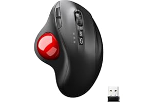 【2022年NEWモデル】トラックボール ワイヤレス Bluetooth&2.4GHz ダブルモード 瞬時接続 トラックボールマウス 親指 節電モデル 大容量バッテリー搭載 USB充電式 ワイヤレスマウス ボール 7ボタン 静音タイプ 高精度 5DP