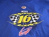 ビンテージクラシックGreg Biffle # 16 Patriotic National Guard Ford FusionイメージブルーTwo Sidedクルーネックシャツ半袖サイズExtra L