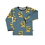 【Smafolk スマフォルク】T-shirt with excavator Bluestone カラー:ブルー p0000gxr ベビー トップス 長袖 出産お祝い キッズ 子供服